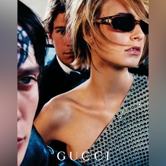 Gucci Authentic Vintage "G" LOGO Biocolor Tinted Y2K Square Sunglasses - Picture 3 of 10